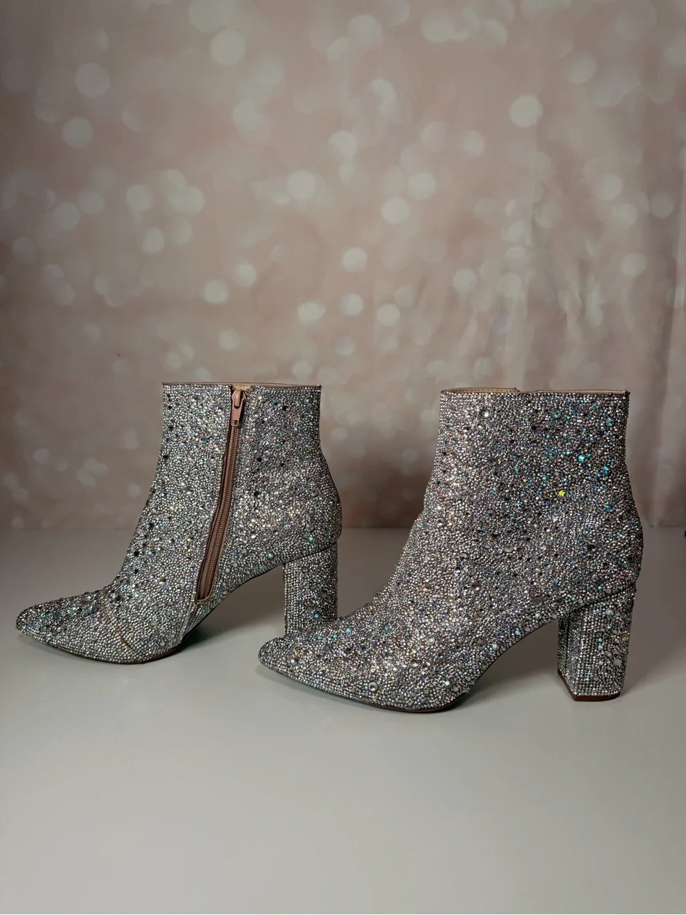 BETSEY JOHNSON Glass Rhinestone Ankle Boot CADY